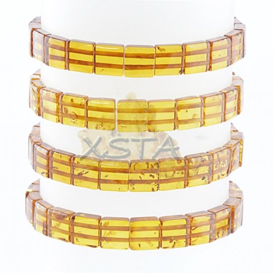 Cognac amber bracelet cube beads